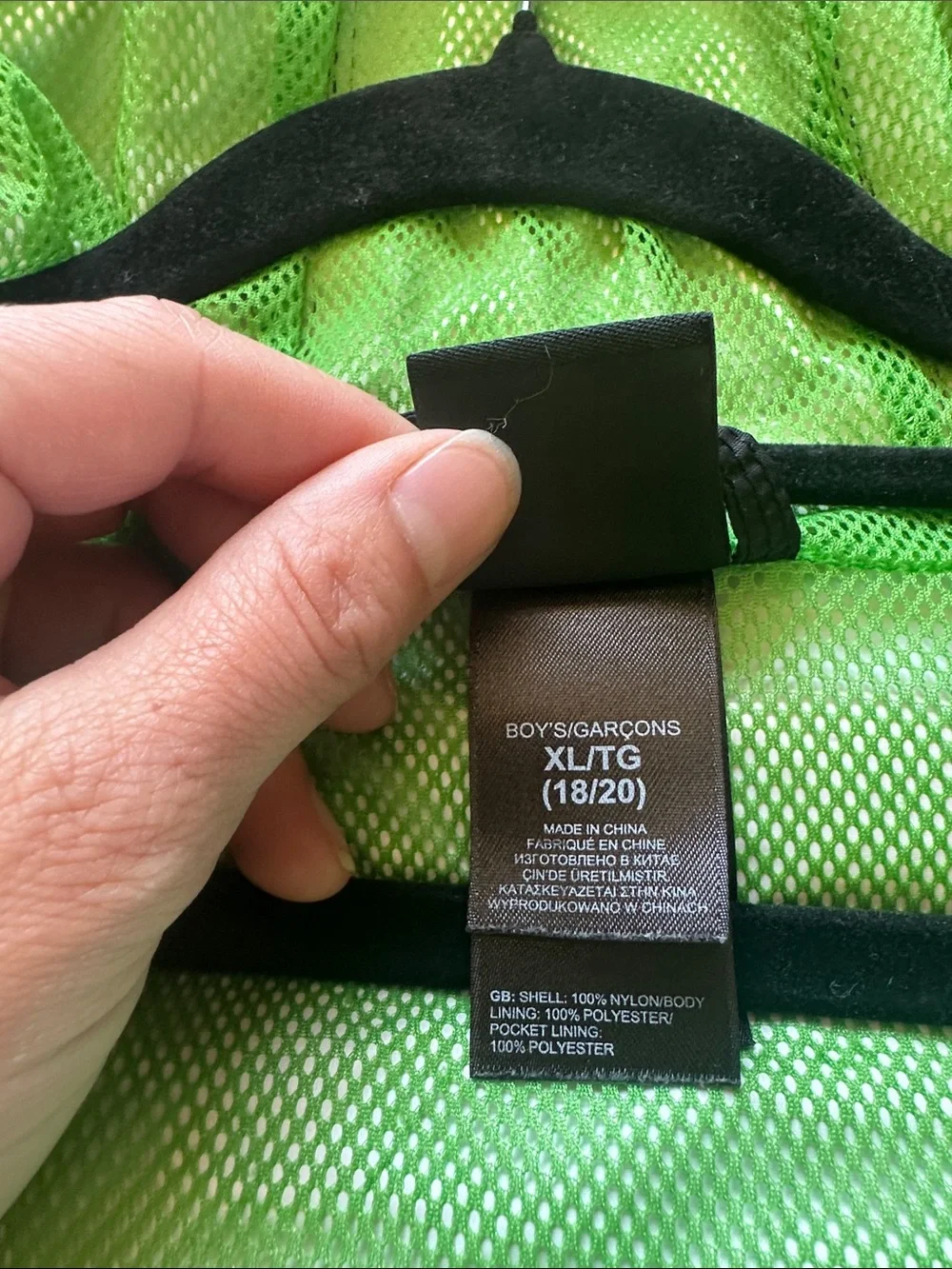 The North Face Boys  Black Rain Jacket with Neon Green Trim